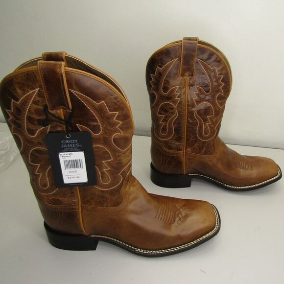 NEW CODY JAMES Moscow Rust Cowboy Boots Pull On Square Toe 12-Inch Tan Size 10D - Picture 1 of 1